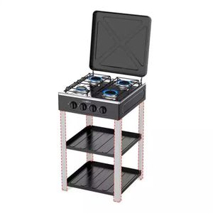 Decakila Cuisinière à gaz à quatre brûleurs avec étagère - KMGS018B