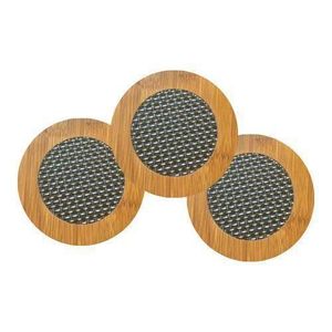 Lot de 3 dessous de plat, repose plat bambou naturel, protecteur table anti chaleur, dessous de verre géant rond, accessoire table scandinave bois, patin isolant cuisine assiette, deco table repas nature chic, dessous de plat tressé pliable moderne.