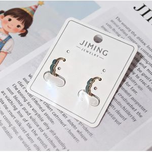 Xuping Jewelry Elegant children's earrings, gold with blue inlay