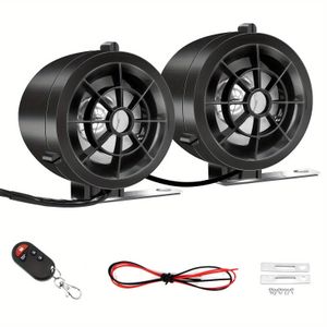 Haut-parleurs pour moto, avec télécommande, fixation sur le guidon, prise TF/USB, haut-parleurs stéréo haute puissance, compatibles avec tous les types de motos