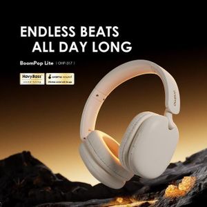 Premuin Oraimo BoomPop Lite Casque Audio Sans Fil ENC Spatial Audio Supra-Auriculaire - Or