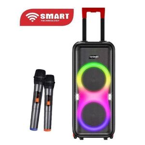 SMART TECHNOLOGY Haut-Parleur BOOM BOX (STHP-2008E)-Bluetooth/ USB /TF CARD / AUX/ 2 Micros -1 Télécommande /P.M.P.O POWER 10 000W / Noir-Garantie 24 Mois.