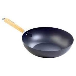 Poêle Sauteuse Pour Friture Rapide Manche En Bois - Noir