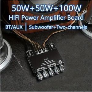Carte Amplificateur Audio HIFI Bluetooth 5.0 - Modèle ZK-MT21 - Puissance 200W (50W+50W+100W) - 2.1 Canaux Subwoofer - Entrée AUX et Réglages Basses/Aigus