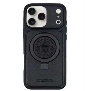 Étui en cuir Santa Barbara Compatible pour iPhone 16 Pro Max - NOIR