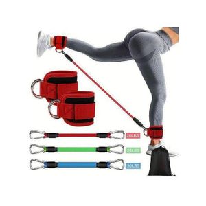 5 pièces Bandes élastiques de fitness, sangles de cheville, bandes de résistance pour jambes/hanches-