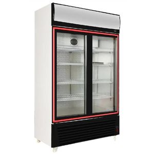 Nasco Nas-Fl1300-2Dr - Refroidisseur Vertical - 2 Portes-Coulissante - Vitre-Contour Noir - 1300Lt - 220-240