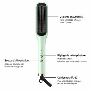 Brosse Lissante Électrique Chauffante – Lissage Rapide et Soin des Cheveux
