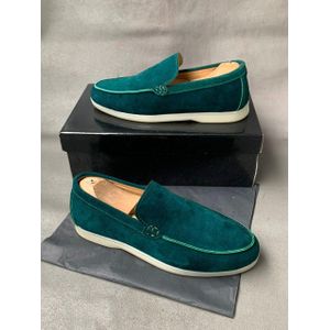 Mocassins Homme en Daim Vert Émeraude – Chaussures Élégantes, Confortables et Légères