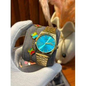 Casio Montre Femme Analogique à Quartz – Bracelet en Acier Inoxydable Doré – Cadran Vert – Avec Affichage de la Date