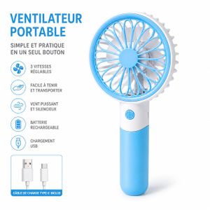 Mini Ventilateur Portable Rechargeable – Léger, Pratique et Facile à Utiliser