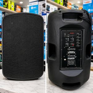 Baffle Amplifié Portable Rechargeable MANV QP-SL15 – Haut-Parleur 8000W PMPO avec Bluetooth TWS, Port Micro, USB, Carte TF, Éclairage LED & Entrée Batterie DC 12V