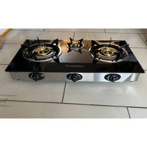 Millennium Cuisinière Vitré à 3 Feux - Gaz - Noir Original