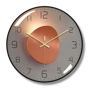 Horloge murale silencieuse et élégante de 30 cm (12 pouces), à quartz simple, style nordique.