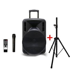 Original Premier Haut-Parleur Bluetooth OP-500 - Noir + 1 Télécommande + 1 Micro + Trépied Offerts - Garantie 24 Mois Noir