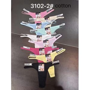LOT DE DE 6 SLIPS EN STRING 100 % COTTON