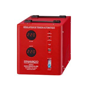 Nasco Stabilisateur 5000Va Compteur Digital -NAS-5000VA-RR / Rouge