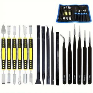 General Kit D'outils De Réparation électronique 17 En 1 Avec Spudgers Métalliques à Double Extrémité Et Pincettes Noires Pour Tablettes IPad, Ordinateur Portable, Appareil électronique, Téléphone Portable
