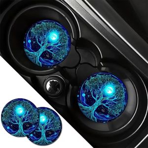 Tapis porte-gobelet universel pour voiture en 2 pièces