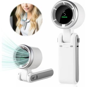 3-In-1 Fan Portable Handheld Turbo Fan with 5 Speed Settings, Featuring 3600Mah Rechargeable Battery, Lasts Between 4 to 12 Hours, Ideal for Travel, Outdoor Activities, and Indoor Use (White)