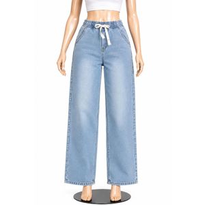 Pantalon Femme Beige Décontracté – Taille Élastique avec Cordon 