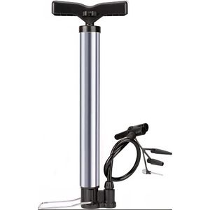 Pompe à vélo portable en acier inoxydable - Gonfleur de ballons ultime et pompe à pied pour vélo avec double valve Presta et Schrader, 140 psi max - Gonflage efficace pour vélos, ballons et plus encore