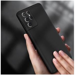 Coque En Silicone Compatible Pour Samsung Galaxy S21 Ultra Avec Antichoc- Noir