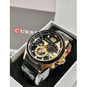 Curren Montre de Luxe Noir Fond Noir/Doré  Homme En Acier