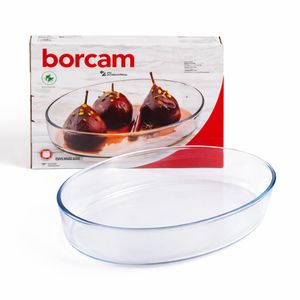 Plat en Verre Borcam – Plat de Cuisson Résistant pour Four et Cuisine