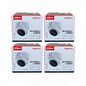 Dahua Lot de 4 Caméras Dôme Infrarouge - HDCVI 2MP – Caméras de Surveillance Intérieures IR Eyeball, Vision Nocturne Infrarouge Intelligente pour DVR 