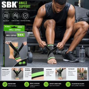 Chevillère Élastique Respirante SBK® – Orthèse avec Sangles de Compression Croisées