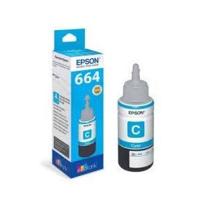 Epson Encre 664 EcoTank Cyan, Bouteille d'encre d'origine, L300 L355 L555 ET-2500 ET-2550 ET-2600 ET-2650 ET-4500 ET-14000 ET-3600 ET-4550 ET-16500