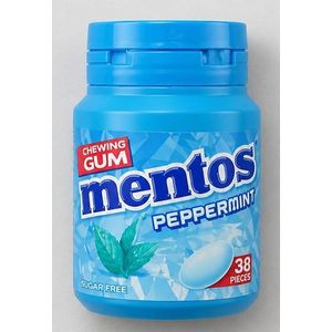 Chewing-gum sans sucre, Mentos Peppermint ( 38 dragées), mentholé, goût très frais, haleine fraiche.