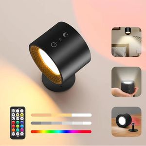 Lot de 2 Projecteur LED d'intérieur rechargeable avec source lumineuse double face, éclairage artistique sans fil 360° ° Lampe murale magnétique réglable