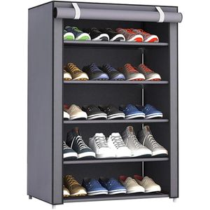 Lindy Étagère à chaussures à 5 niveaux avec housse anti-poussière 