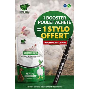 SUPER BOOST Alimentation Bio - Nutrition animale - Boost Poulets 1KG + 1 STYLO OFFERT