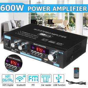 Amplificateur Audio Bluetooth 5.0 Domestique 90 W + 90 W, Mini-Amplificateur HiFi Numérique 2 Canaux Avec Réglage Des Basses Et Des Aigus
