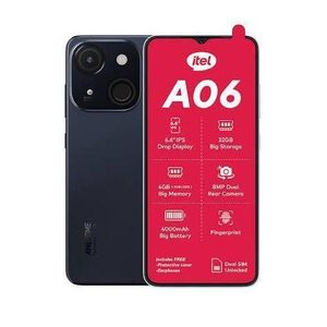 Itel  A06 - 6.6” HD - 2 Sim - 4G- 64Go ROM - (2+2) 4Go RAM - 8Mpx/5Mpx - Androïd 13 - 4000mAh-N