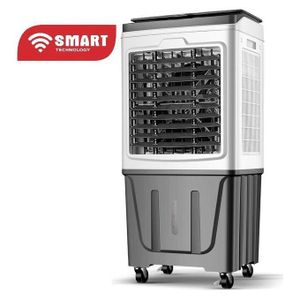 SMART TECHNOLOGY Refroidisseur D'Air Rechargeable Blanc Avec Télécommande Et Deux Boites à Glace (STV-AC4590R) -9 Vitesses- DC 12 V - 50 W / Garantie 12 Mois.