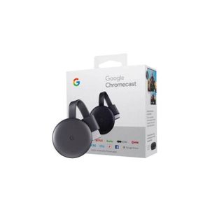 Chromecast 3ème Génération - Original - Avec Toutes Les Fonctionnalités Google - Noir