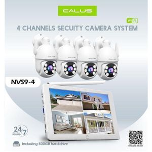 CALUS Système NVS9-4 de caméras de sécurité à 4 canaux avec écran et disque dur