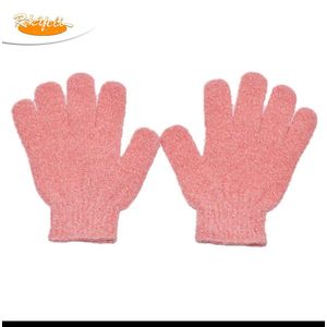 Gant de Bain En Nylon Pour Le Corps, Brosse De Douche, Éponge - Gant de Gommage Corporel Exfoliant Nettoyage Profond & Massage Pour Le Corps - Rose ( 2 Paires)