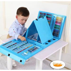 Kit de Dessin et Coloriage 208 Pièces pour Enfant – Mallette Artistique Complète avec Chevalet Intégré – Cadeau Éducatif