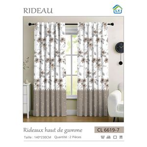 Lot de 2 Rideaux haut de gamme de Porte/Fenêtre - 140/230CM - À motif CL 6619-7