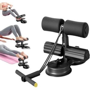 Barre de sol pour abdominaux, support de pied avec 2 ventouses élastiques et corde de traction