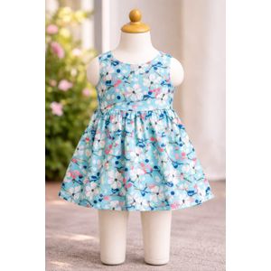 Robe enfant fille sans manches-Motif floral coloré- Robe été confortable et élégante