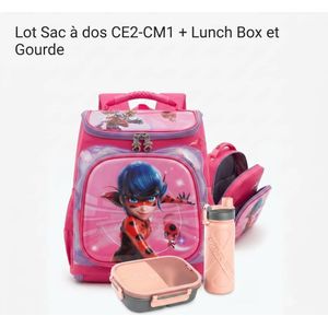 Lot Sac à dos CE2-CM1 + Lunch Box et Gourde.
