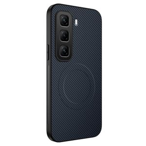 Pour Infinix Hot 50 Pro Plus 4G Étui de téléphone souple magnétique motif fibre de carbone