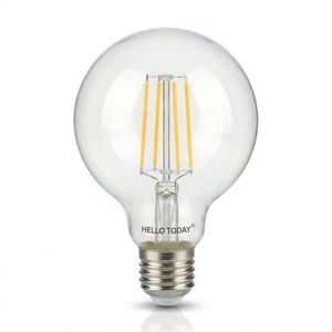 Ampoule LED Filament G95 HELLO TODAY 4W – Design Vintage Élégant, Éclairage Blanc Froid (325lm) – Culot E27