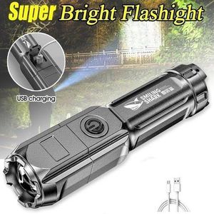 Lampe De Poche Portable à Lumière LED, Forte Puissance, Rechargeable, Zoom Tactique, éclairage D'extérieur